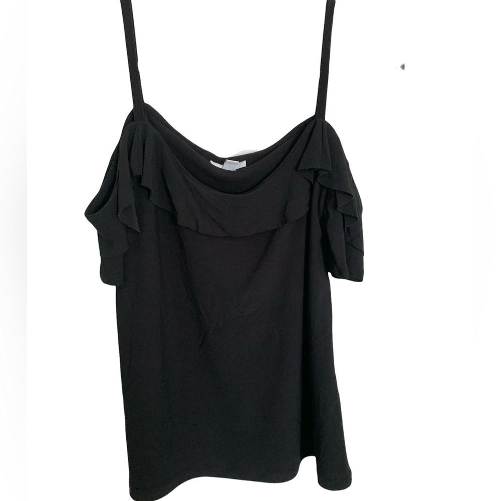 Bar III Black Top cold shoulder off shoulder Large Y2K sexy summer festival - Picture 4 of 15